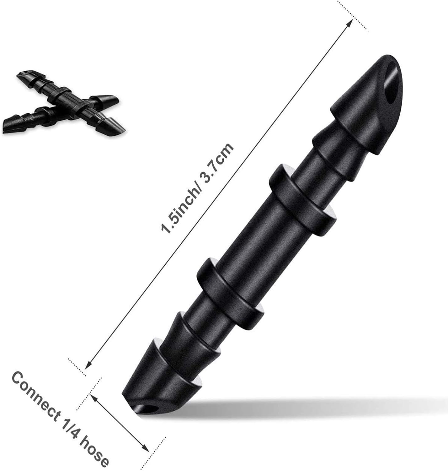 HOINCO 200pcs Straight Barbed Connectors， Barbed Connectors Drip Irrigation Barbed Connectors