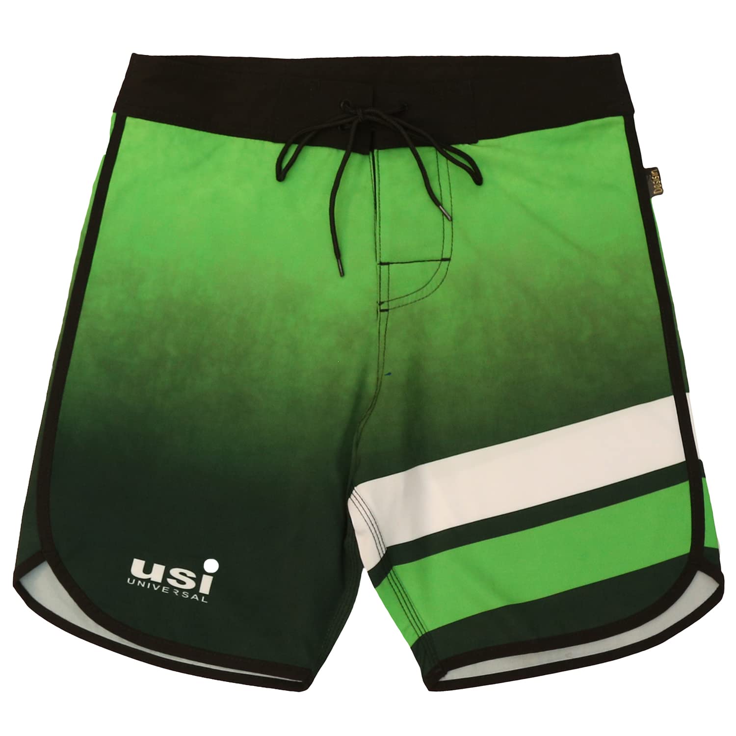 Men's The Unbeatable 411PS Sublimated Physique Board Shorts, Fitness Shorts, Polyester Elastane Construction, Hook & Loop Fly (Size: Small, Color: Green)