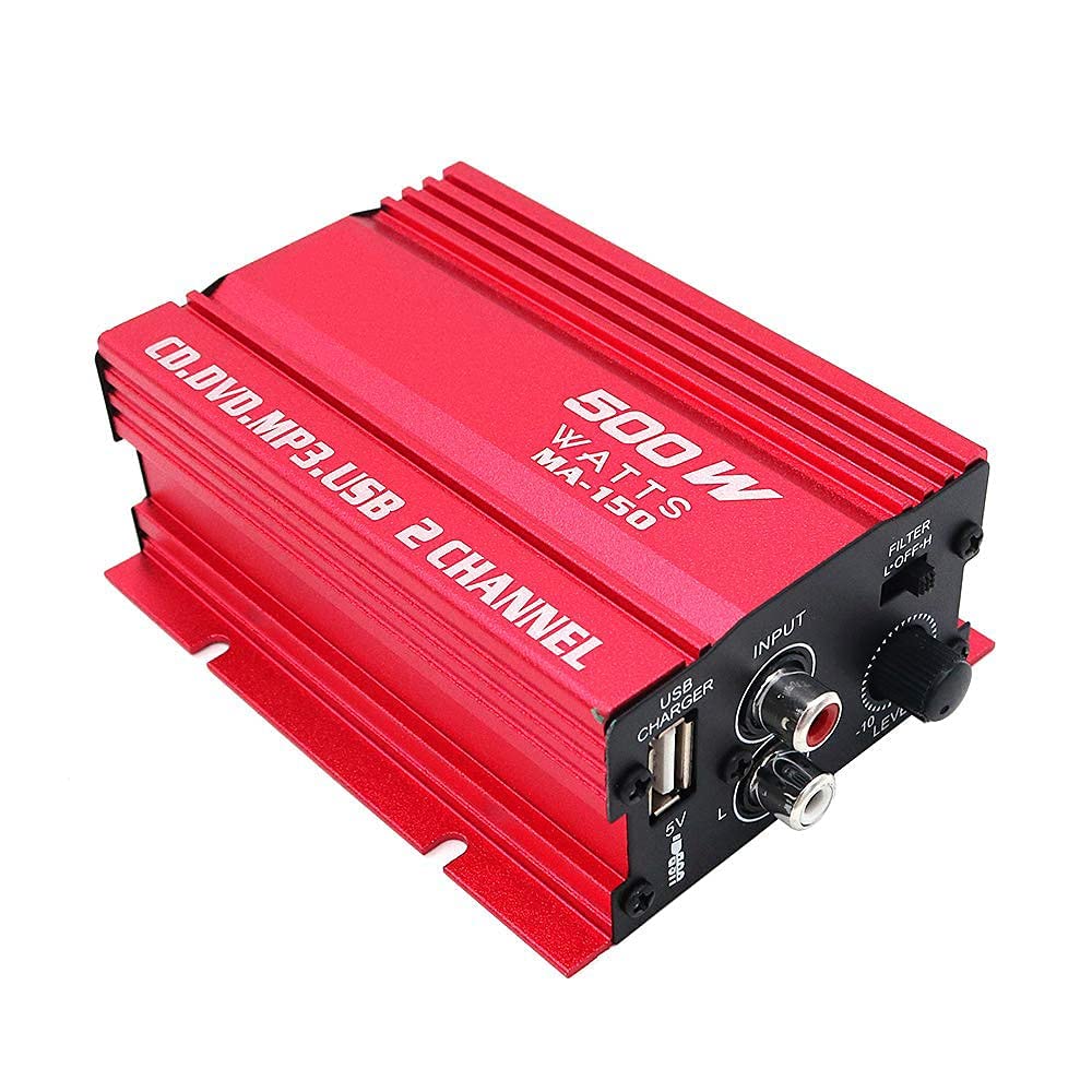 MA150 12V Mini 2CH HiFi Stereo Amplificatore di Potenza per Auto MP3 Audio Speaker con USB