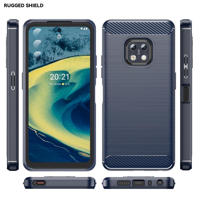 Image of Hybrid Carbon Fiber Back Case for Nokia XR20 (Blue)