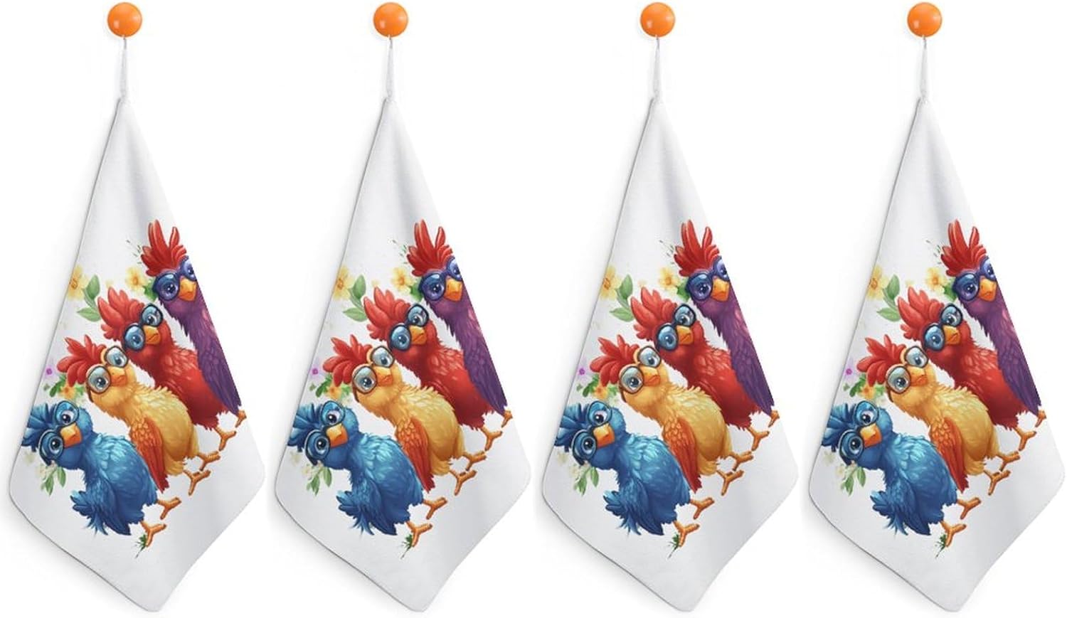 Chicken Mom (3) Towel Hand Towels Decorative Towel for Bathroom Kitchen Shower Gym 4PCS