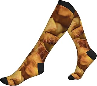 Tasty Chicken Fries Nuggets Tight Fitting Women'S Men'S Knee High Running Socks