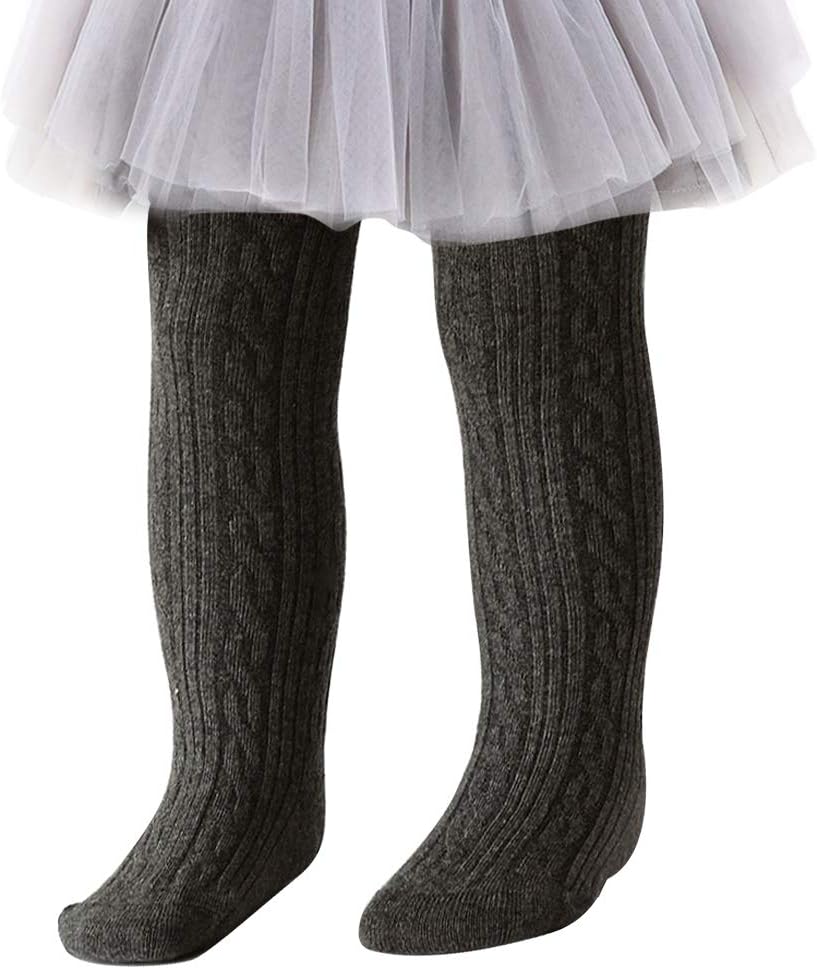 techcity Baby Toddler Girls Tights Seamless Cable Knit Cotton Leggings Pants Stockings for Infant Baby Girl
