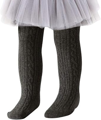 techcity Baby Toddler Girls Tights Seamless Cable Knit Cotton Leggings Pants Stockings for Infant Baby Girl
