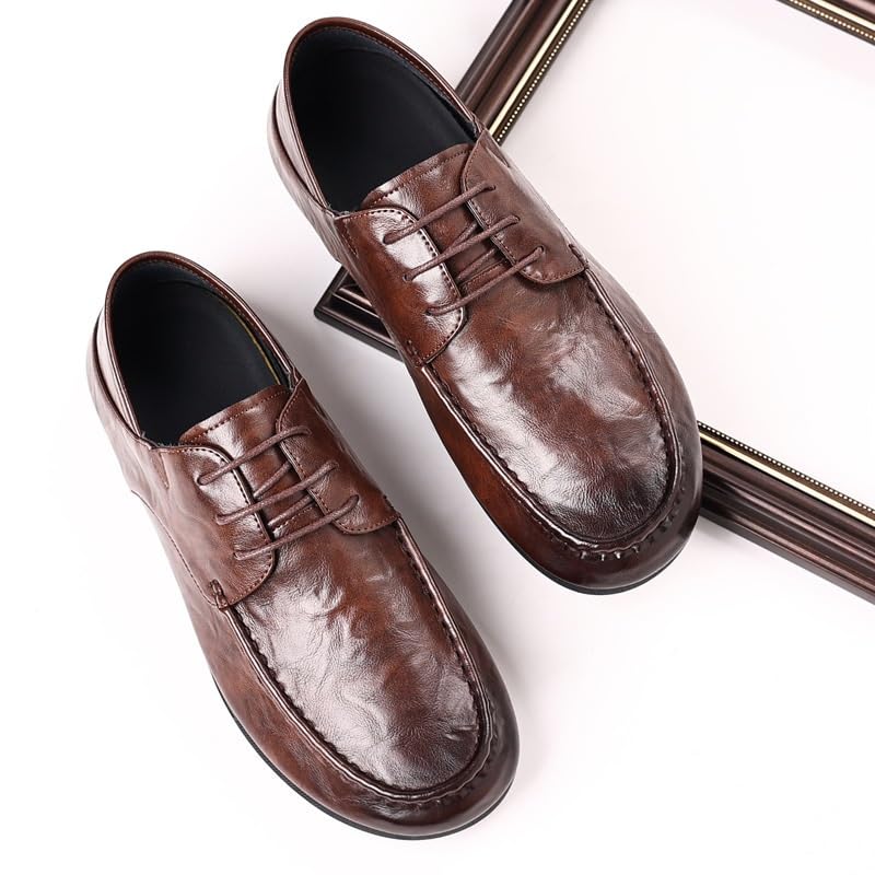 Men Dress Shoes Black Lace Up Handmade Leather Modern Classic Leather Lined Perforated Dress Oxfords Shoes3