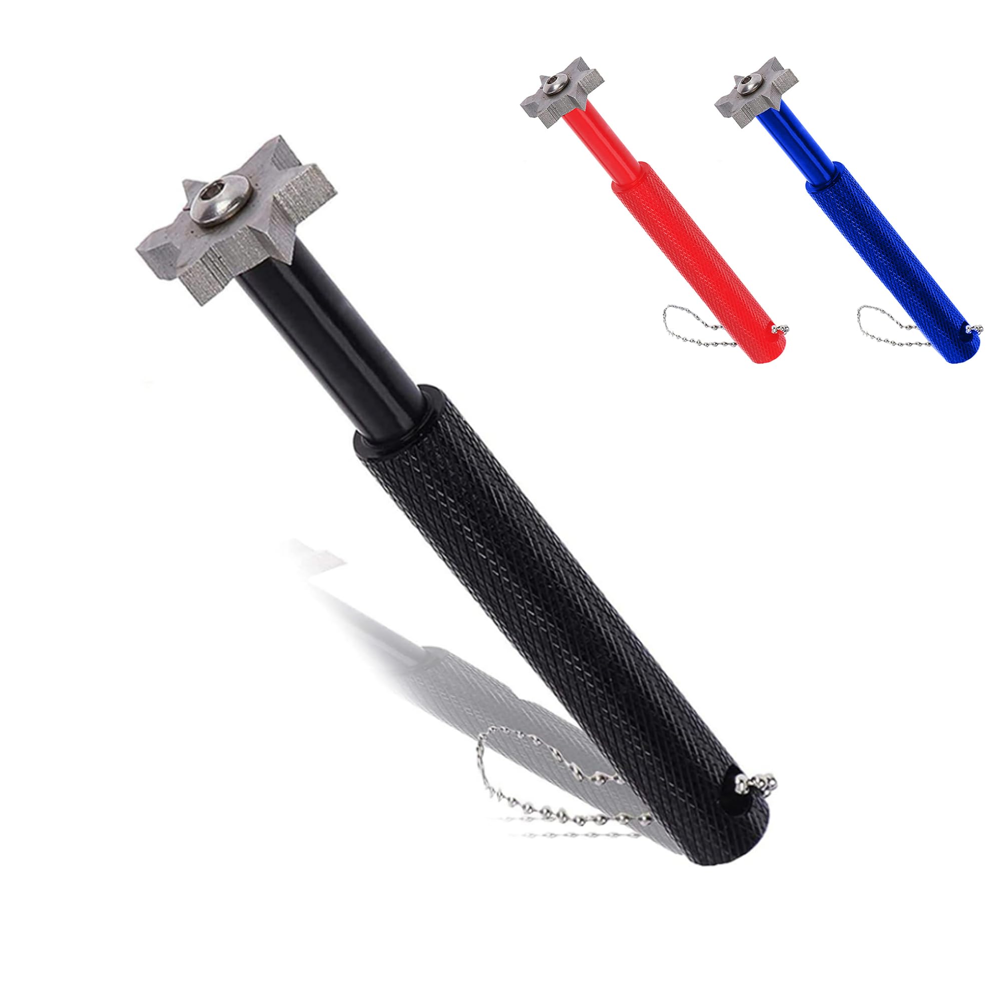 Golf Club Groove Sharpener with 6 Carbide Tungsten Steel Cutters, Golf Club Cleaner and Club Repair, Re-Grooving Cleaning Tool, Perfect Tool Accessories for Golf Irons Black