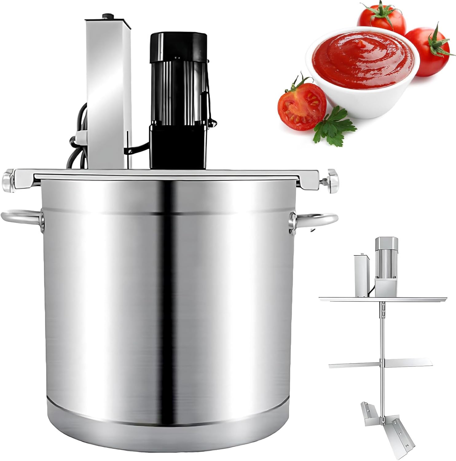 Automatic Sauce Jam Stirrer Machine - 25L Commercial Food Mixer with Induction Capability, Adjustable Speed, Liftable Scraper, All-Copper Motor, Multi-Stove Use for Efficient Cooking