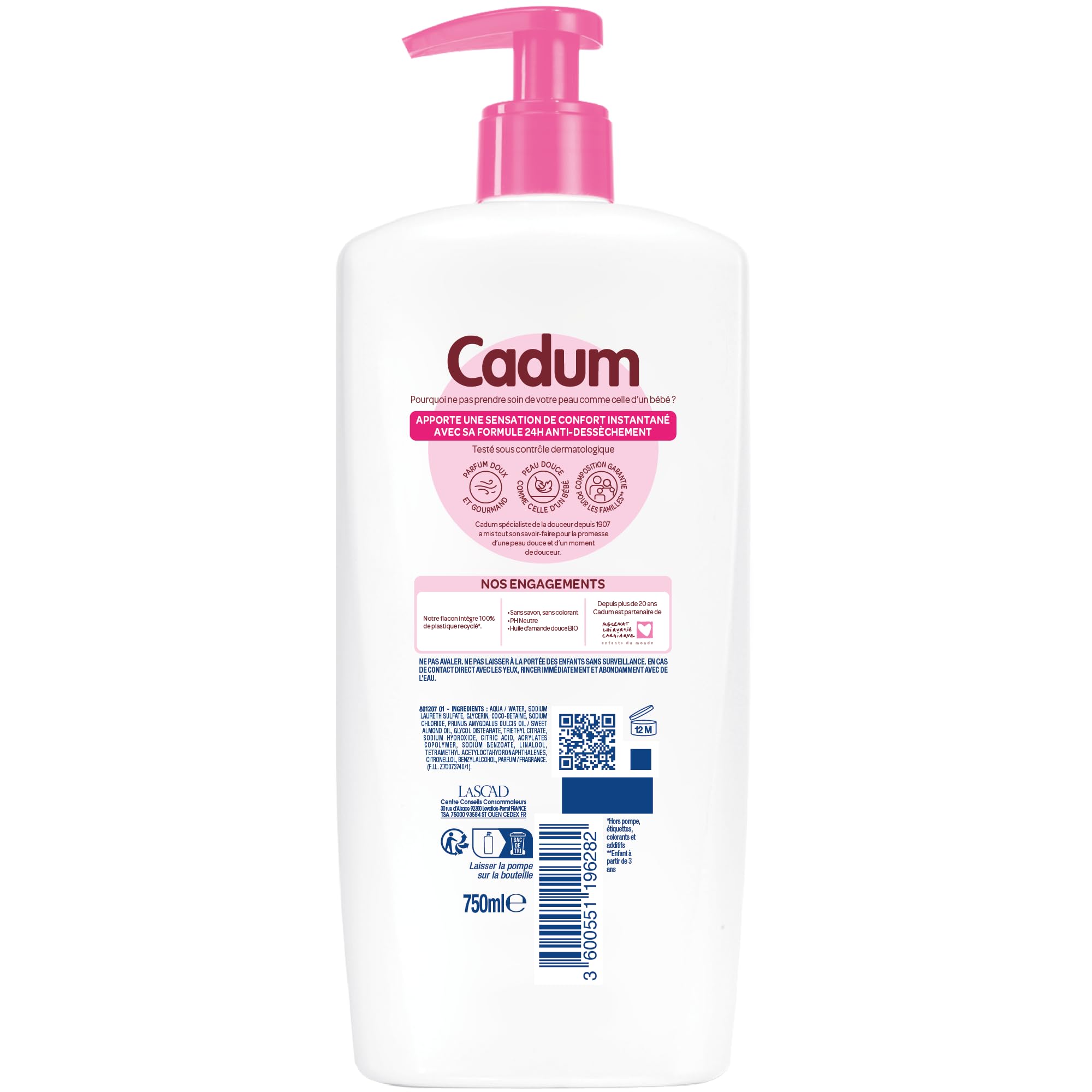 Cadum Maison Douceurs Parfumées crème lavante Surdoux Douceur d'Amande 750mL