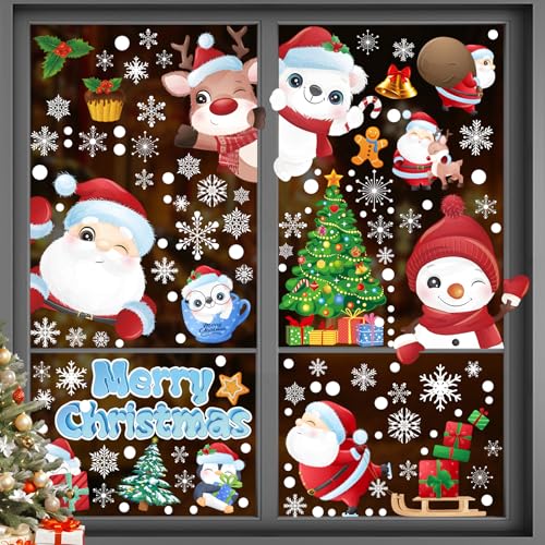 Fensterbilder Weihnachten, 228 Stück Weihnachtsdeko Fenster...
