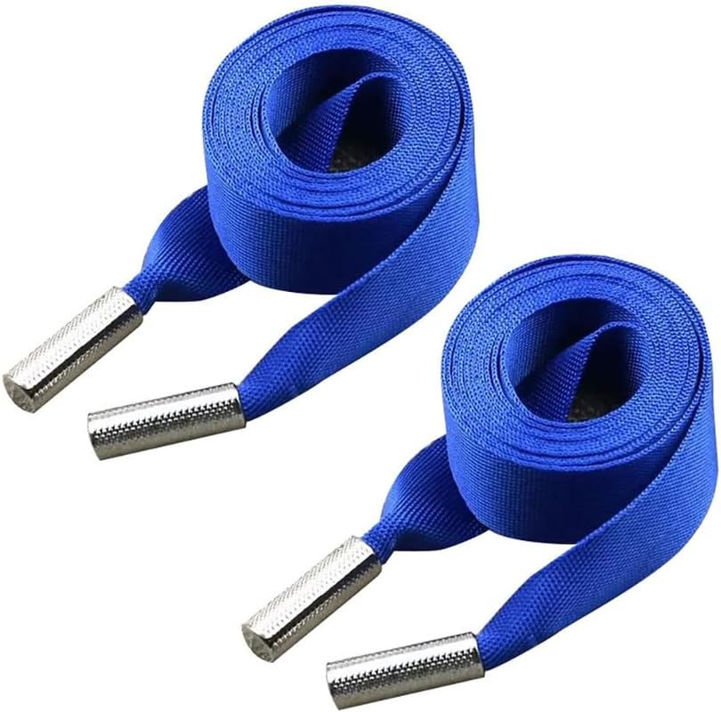 2 Pieces 140CM*2CM Blue Drawstring Universal Cord for Replacement Polyester Flat Drawstring Cord with Metal Closure Ends for Sweatshirts,Pants โ image 1
