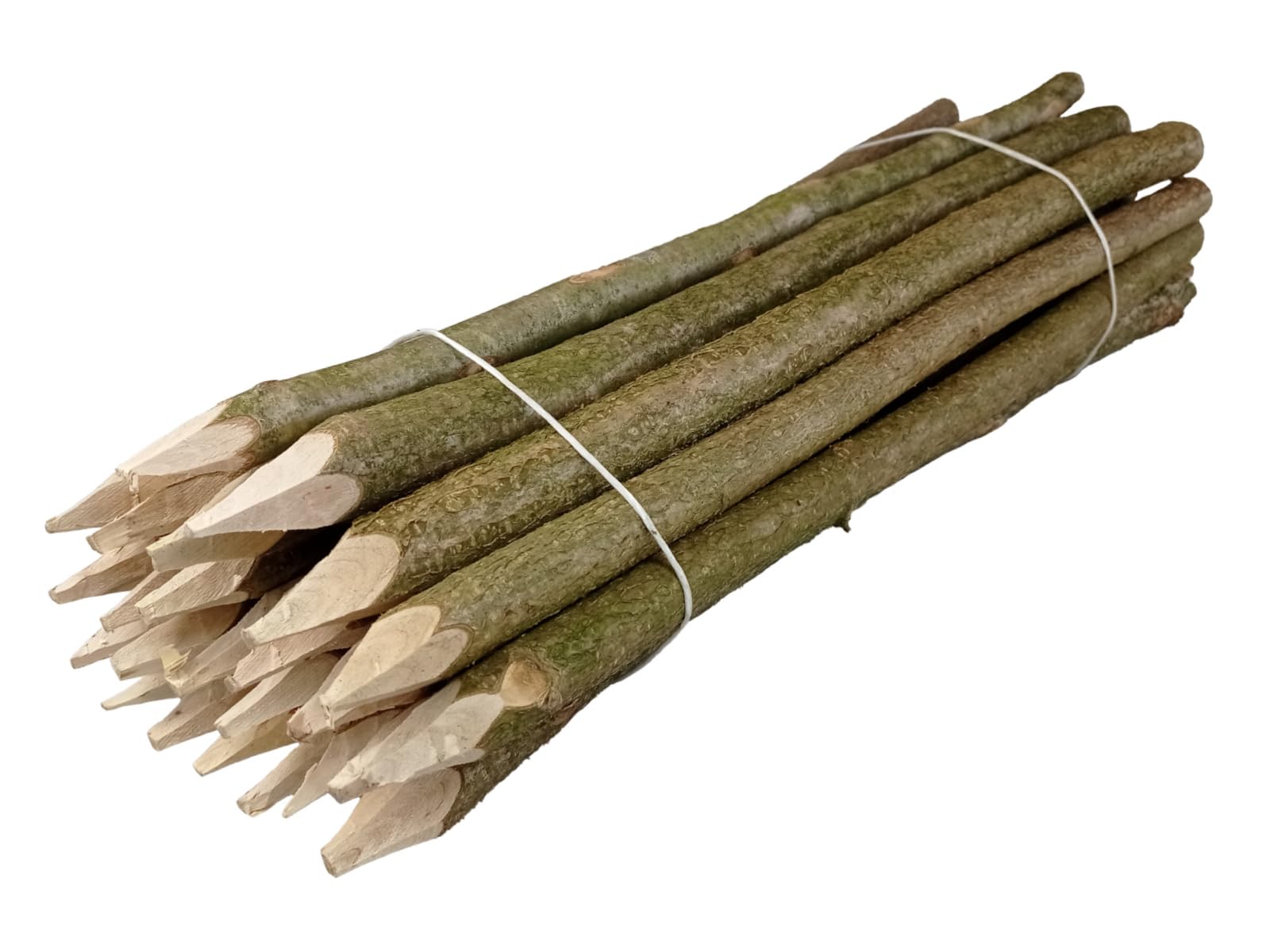 Pali per recinzione 25 pezzi naturali - Pali arrotondati con tassello, legno di noce, recinzione da giardino - H 100 cm