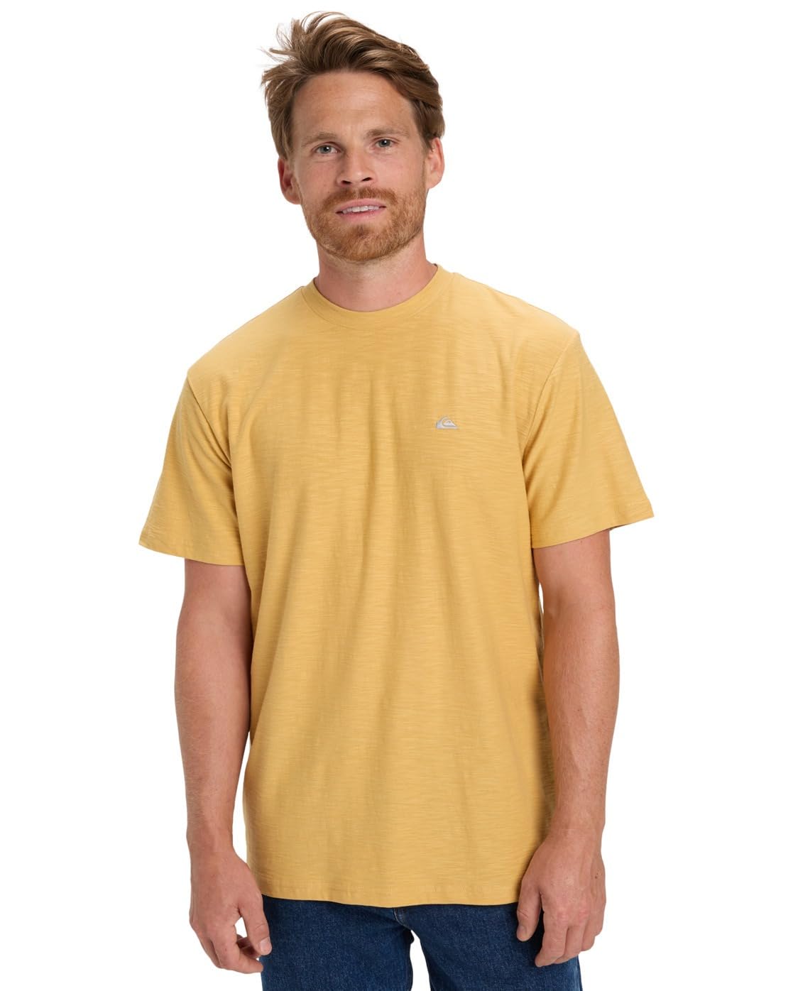 Quiksilver Short-Sleeved Knit top SLUB Roundneck Men's Yellow S