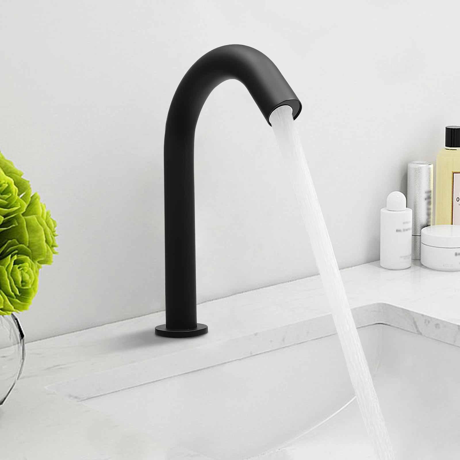 grifo negro mate sin contacto mezclador de lavabo grifo con sensor infrarrojo para bar cocina baño