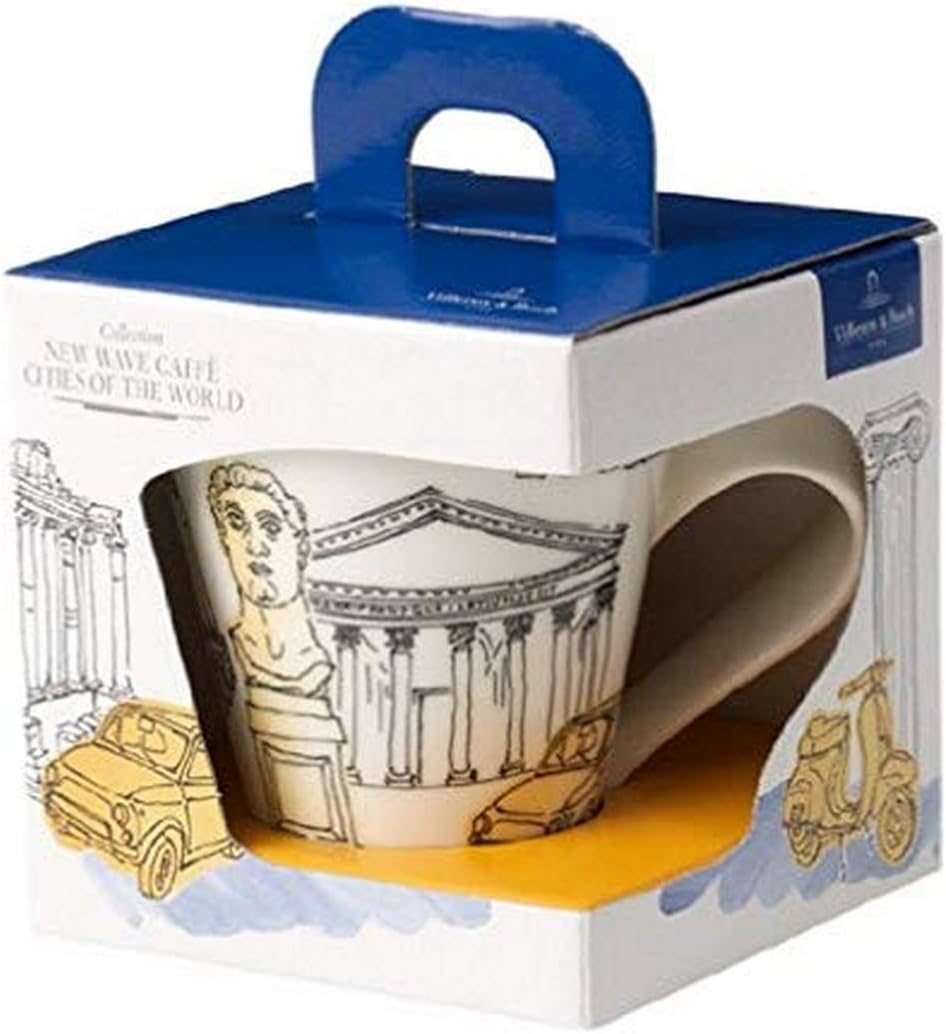 New Wave Caffรฉ Cities of the World Mug Rome By Villeroy & Boch - Premium Porcelain - Made in Germany - Dishwasher and Microwave Safe - Gift Boxed - 11.75 Ounce Capacity