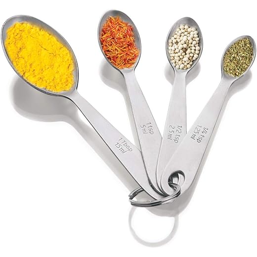 TIARA - Winner Stainless Steel Measuring Spoon Liquid/Kitchen Gadgets for Cooking & Baking Cakes - 4 PC Set