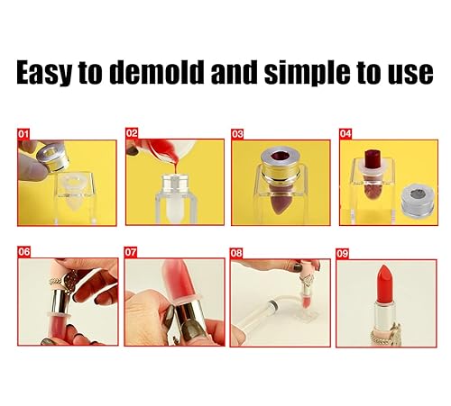 3Pcs 12.1mm Silicone DIY Lipstick Mold Lip Balm Maker Kit Empty Filling Tube Balm Maker for Making Lipstick