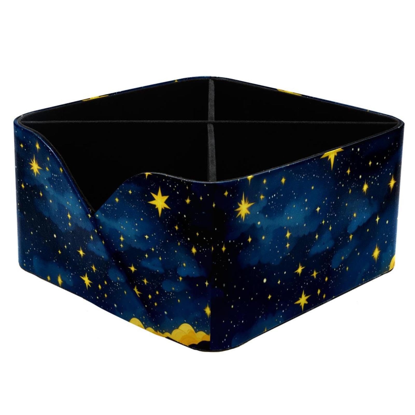 Rangement papeterie et cosmétiques ciel étoilé jaune pour table de nuit