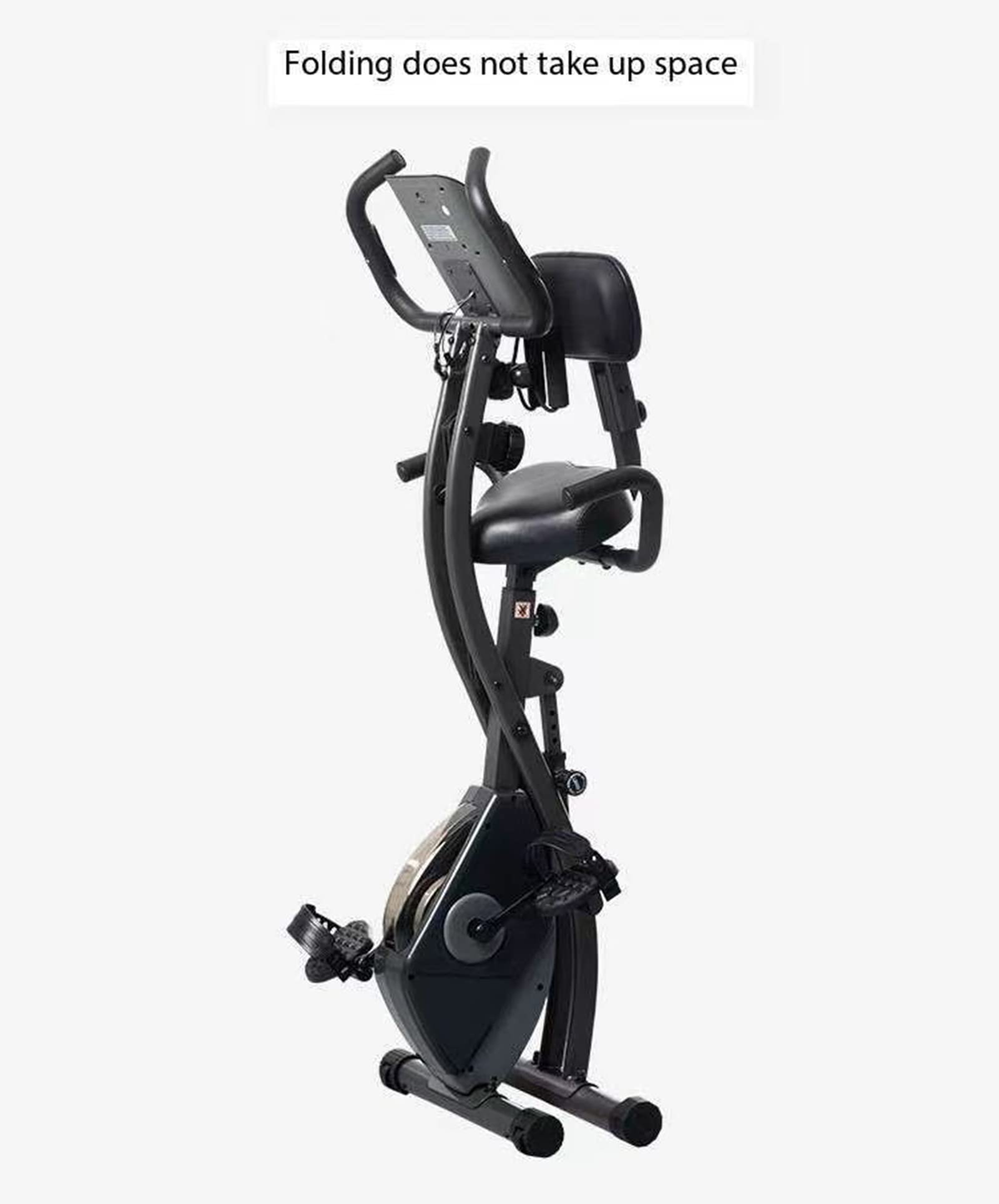 Rower treningowy, Jazda na rowerze w domu, Monitor pracy serca, Sterowany magnetycznie składany kryty rower spinningowy, Rower treningowy dla seniorów, Dorośli (black)