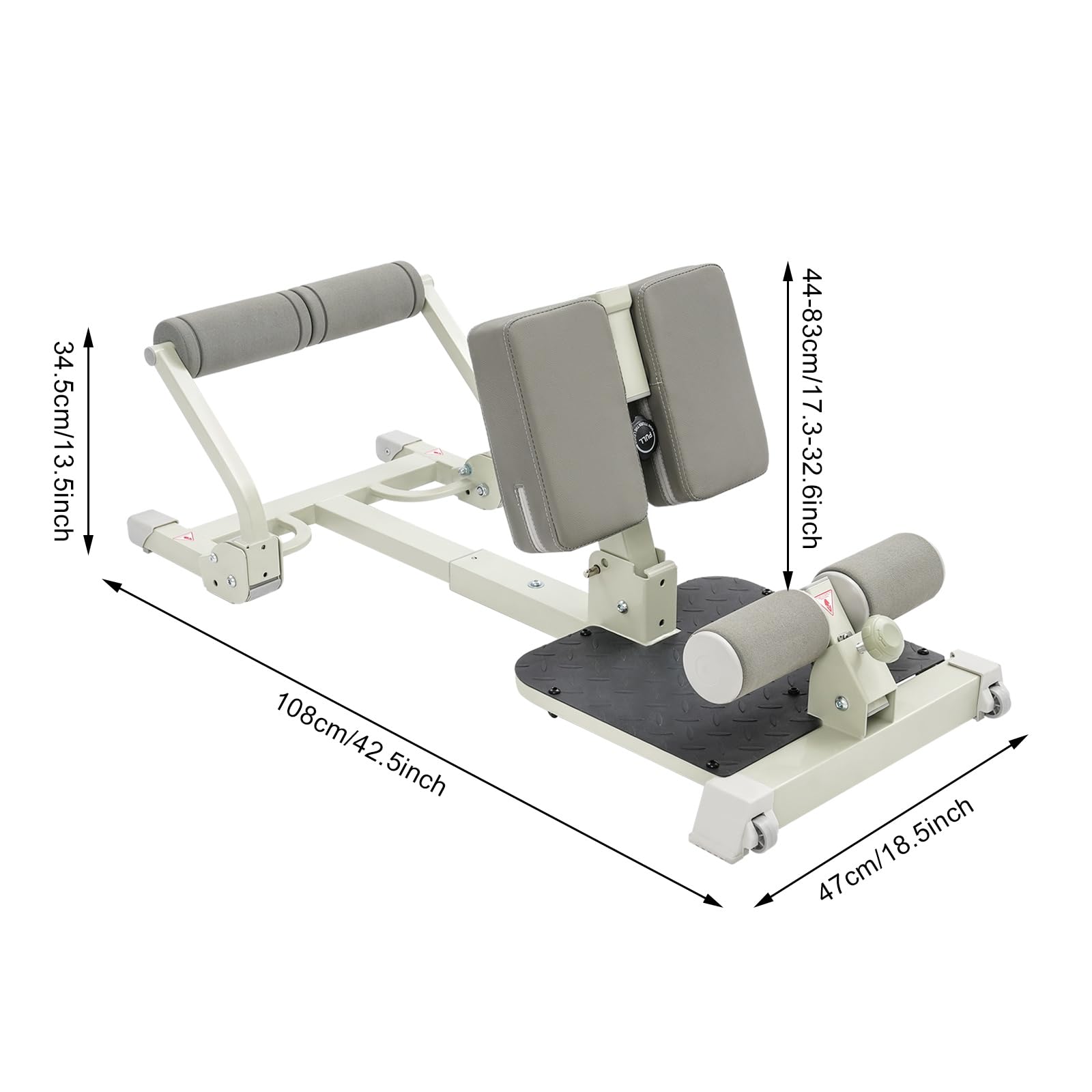 Deep Sissy Squat Bench, Core Workout Beintrainer bis 120 kg Belastbar Fitnessgerät für Zuhause, Bauch-Gesäß-Trainer 3 in 1 Kniebeugenbank verstellbar