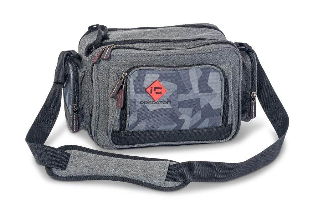 Sänger Top Tackle Systems Iron Claw Jig Bag I, Angeltasche aus Polyester 400D, Schwarz, 40 x 24 x 21 cm, mit 2 Vario Boxen, für Raubfischangeln, Kunstködertasche