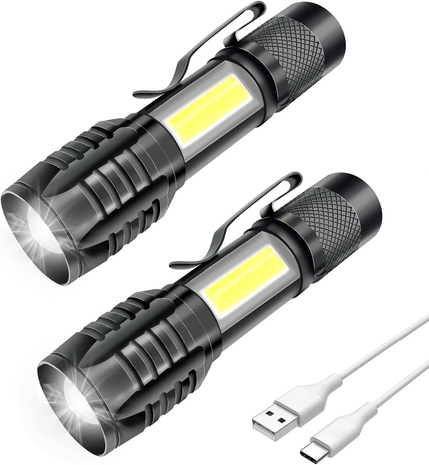 Lampe de Poche LED, Ultra Compacte et résistante, Piles Incluses