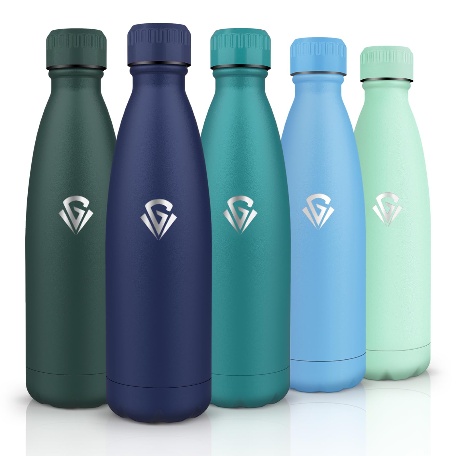 HoneyHolly Botella Agua Acero Inoxidable, Sin BPA 500ML, Botella Agua Niños, Acero Inoxidable 18/8, Botella Termica, A Prueba de Fugas Reutilizable, Termo para Camping, Gimnasio, Escuela, Deportes