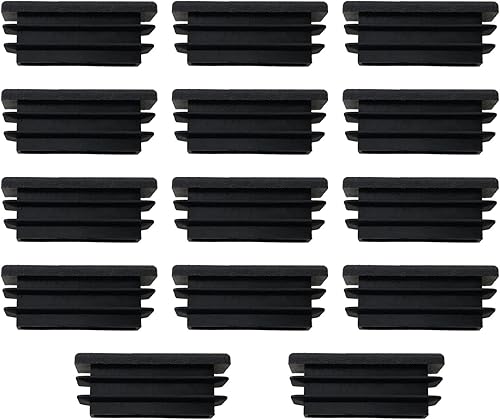 Tapón de plástico para tubos de 12 x 1-12 pulgadas, tapa de enchufe de tubo para muebles, tapas de extremo de silla rectangulares, tapa de tapón de