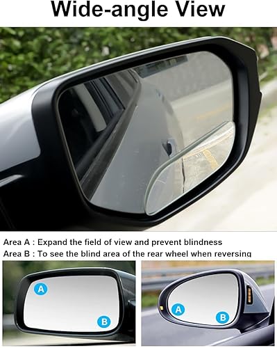 Miniatura 7 de Paquete de 2 espejos de punto ciego, espejo convexo para automóvil, espejo de punto ciego para automóvil, espejo lateral para espejo retrovisor,
