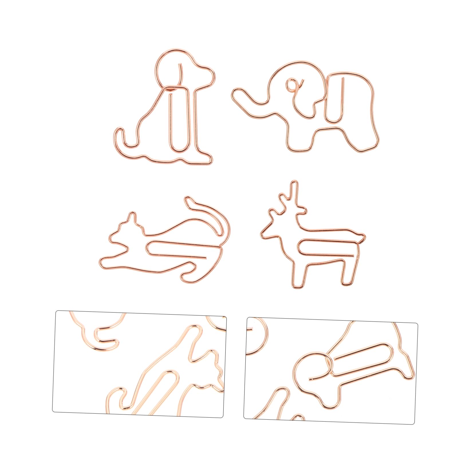 LALAFINA Lot De 3 Pinces À Marque-pages En Métal En Forme D'animaux Pour Cartes Notes Livres Fournitures De Bureau Pinces Décoratives 40 Pièces X 3