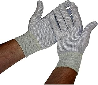 NOSHOCK PC Component Protective Anti-static ESD Gloves with Grip dots on fingers and palm (Small)