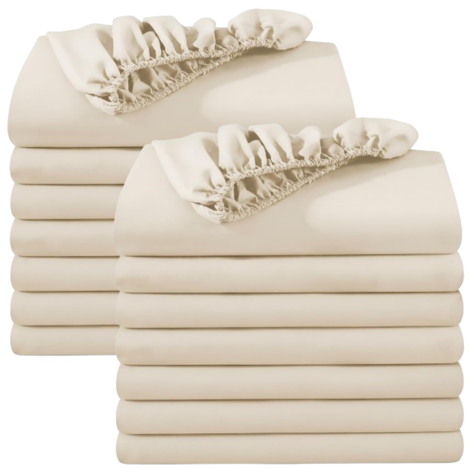 BedLooms Small Double Fitted Sheet 16 Pack Cream (120x190cm) up to 25cm