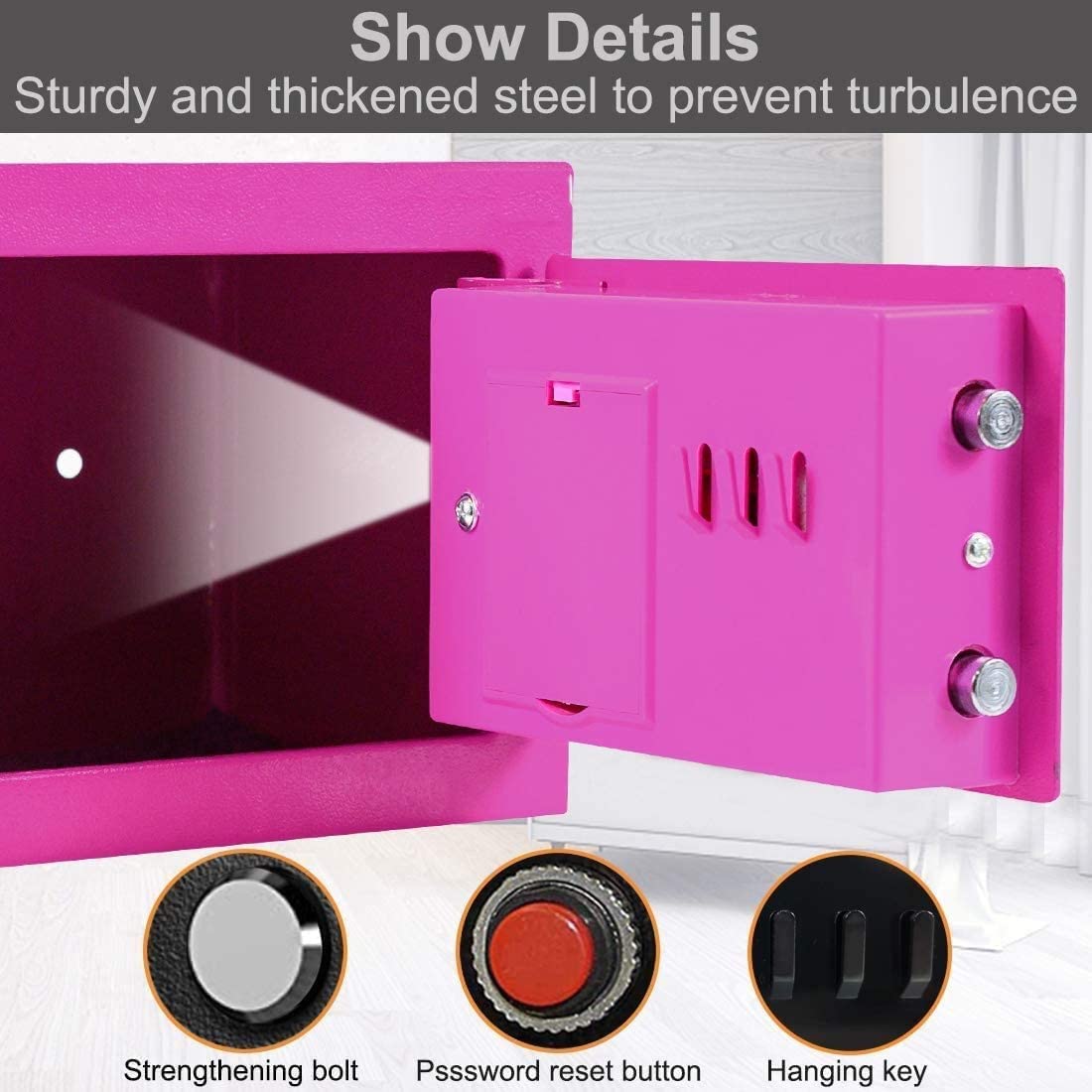 Caja Fuerte Ignífuga E Impermeable, Caja Fuerte con Inducción, Caja Fuerte Electrónica Digital De Seguridad, Construcción De Acero Oculta con Cerradura, Diseño De Anclaje,