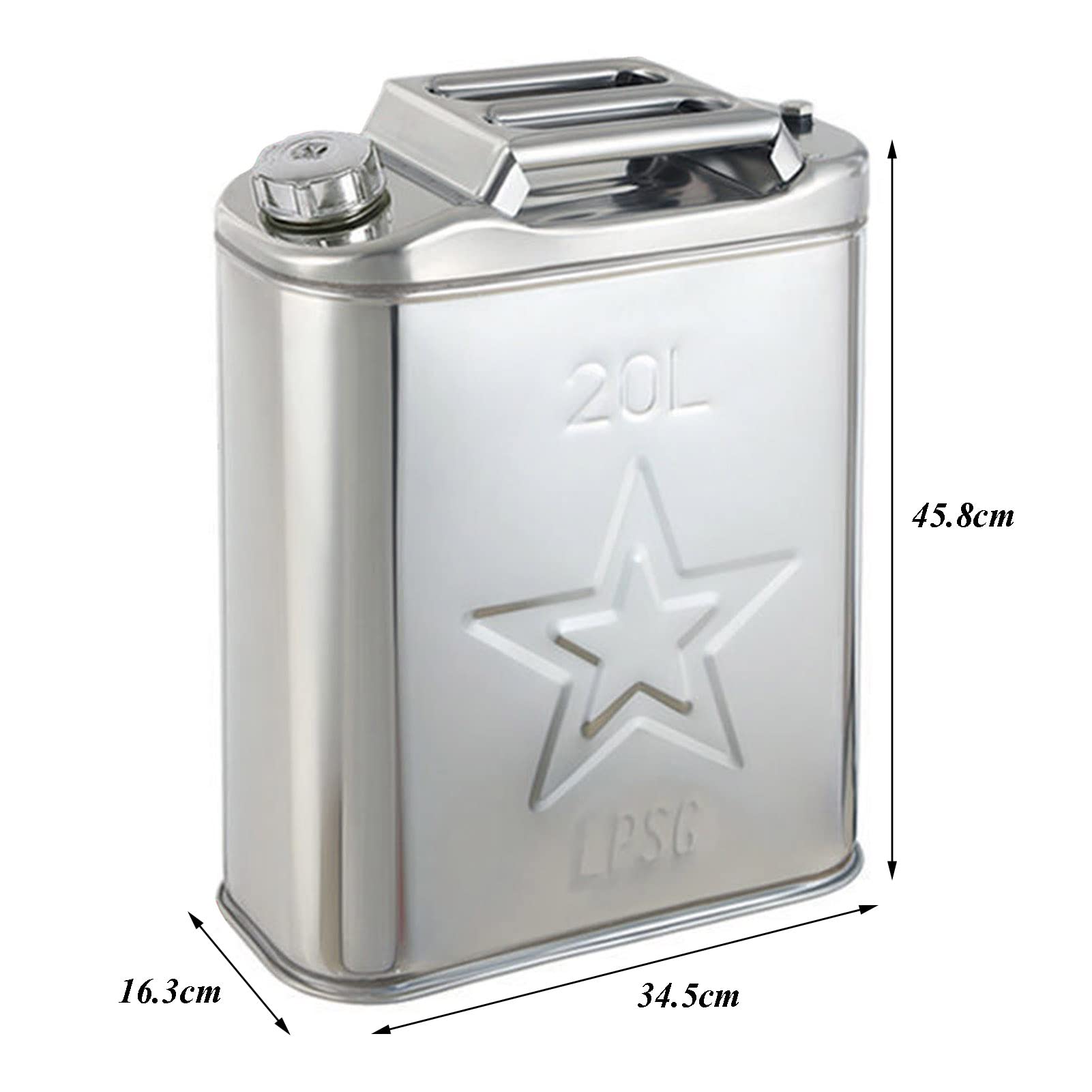 Garrafa bidon de Metal de 20 litros + Grifo para agua, ideal para agua, gasolina y qumicos, tambien como deposito para aire acondicionado, camping, furgoneta y camper