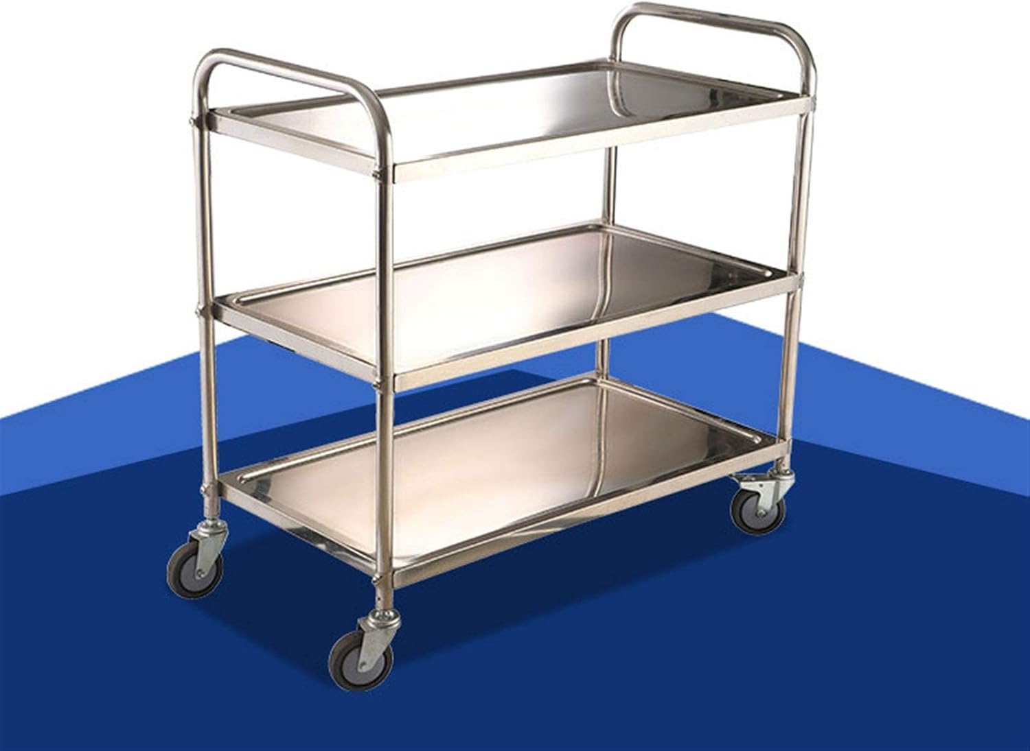 Stainless Steel 3 Tier Bar Cart with Wheels Kitchen Trolley Serving Cart for Catering and Storage Home Bar Serving Carts