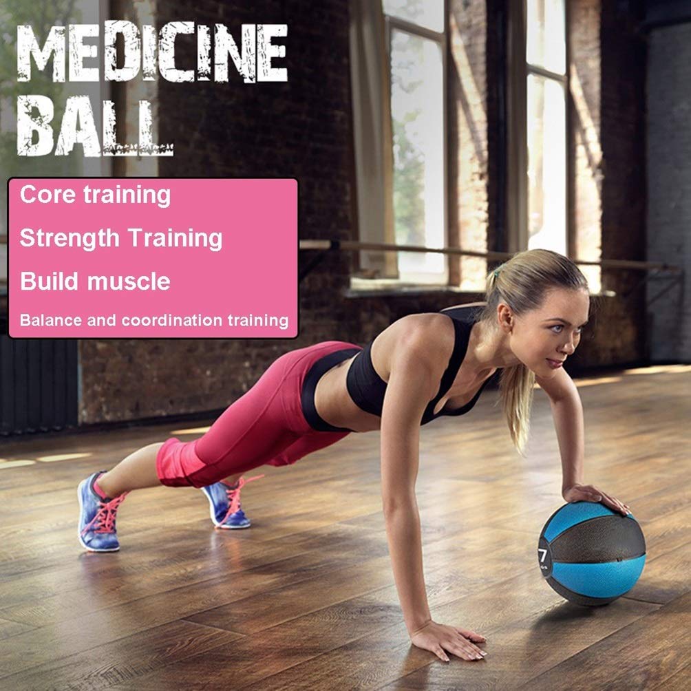 Palle mediche Due Colori Texture Medicine Ball, Non Elastica Fitness Ball Wall Ball Gravity Ball, Forza Formazione Formazione Boxe Training Ball, 9kg / 19.8lbs