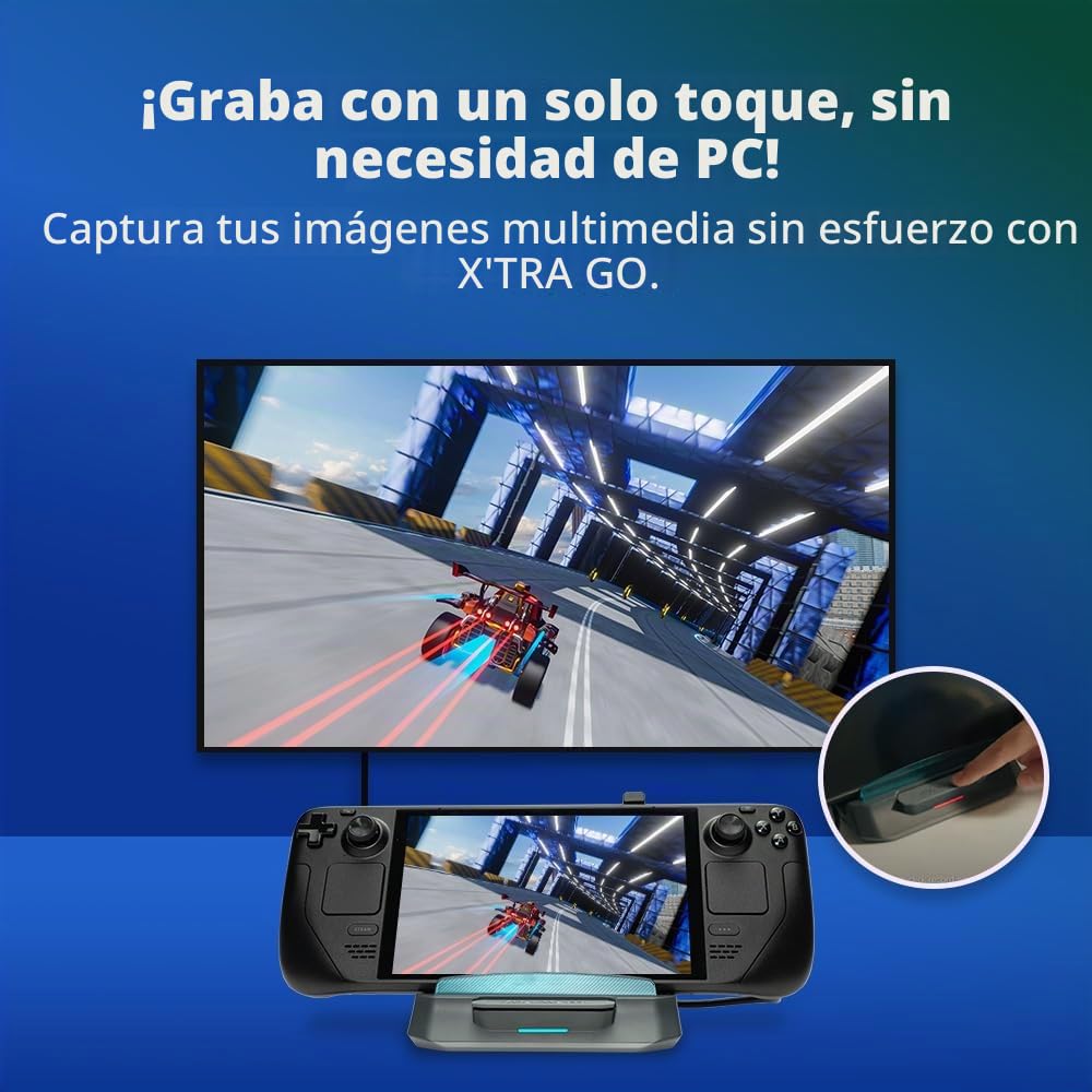 AVerMedia GC515 X’TRA GO - Dock Steam Deck con captura 4K30, salida HDMI 4K60, carga USB-C 65W, hub USB, grabación sin PC, Switch, ROG Ally, iPad, iPhone, Mac, Win
