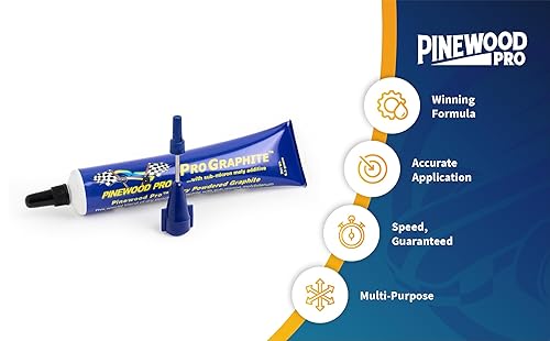 Miniatura 8 de Pinewood Pro PRO Grafito con punta de aguja de fácil aplicación | Grafito seco con lubricante Moly para uso en ejes de automóvil Pine Derby |