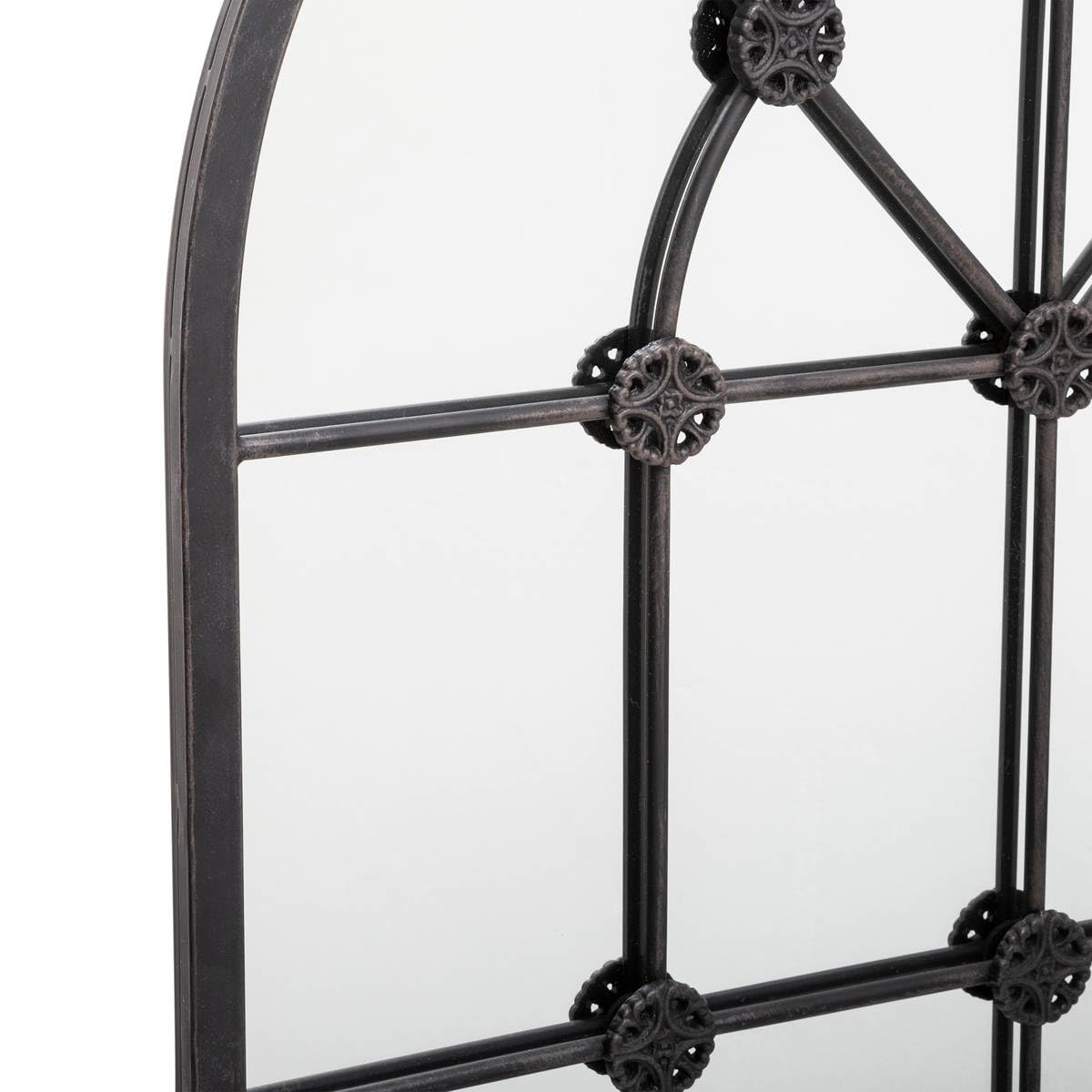 Miroir Flower en métal 70 x 110 cm - Noir - Atmosphera