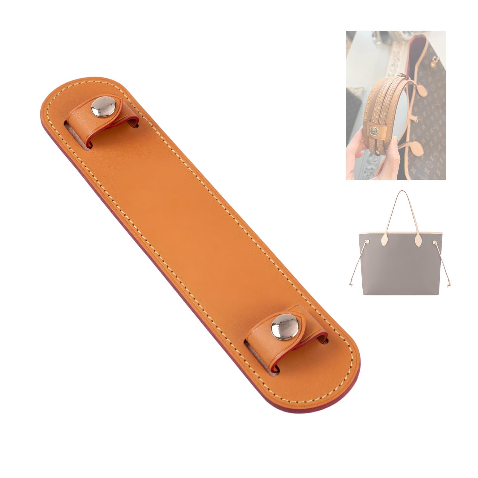 BERRY & SNOWY Accessori per restauro borse in pelle Vachetta, Cinghia di fissazione manico e Imbottitura decompressione, adatta per LV Neverfull PM GM MM (Cera d'ape scura)