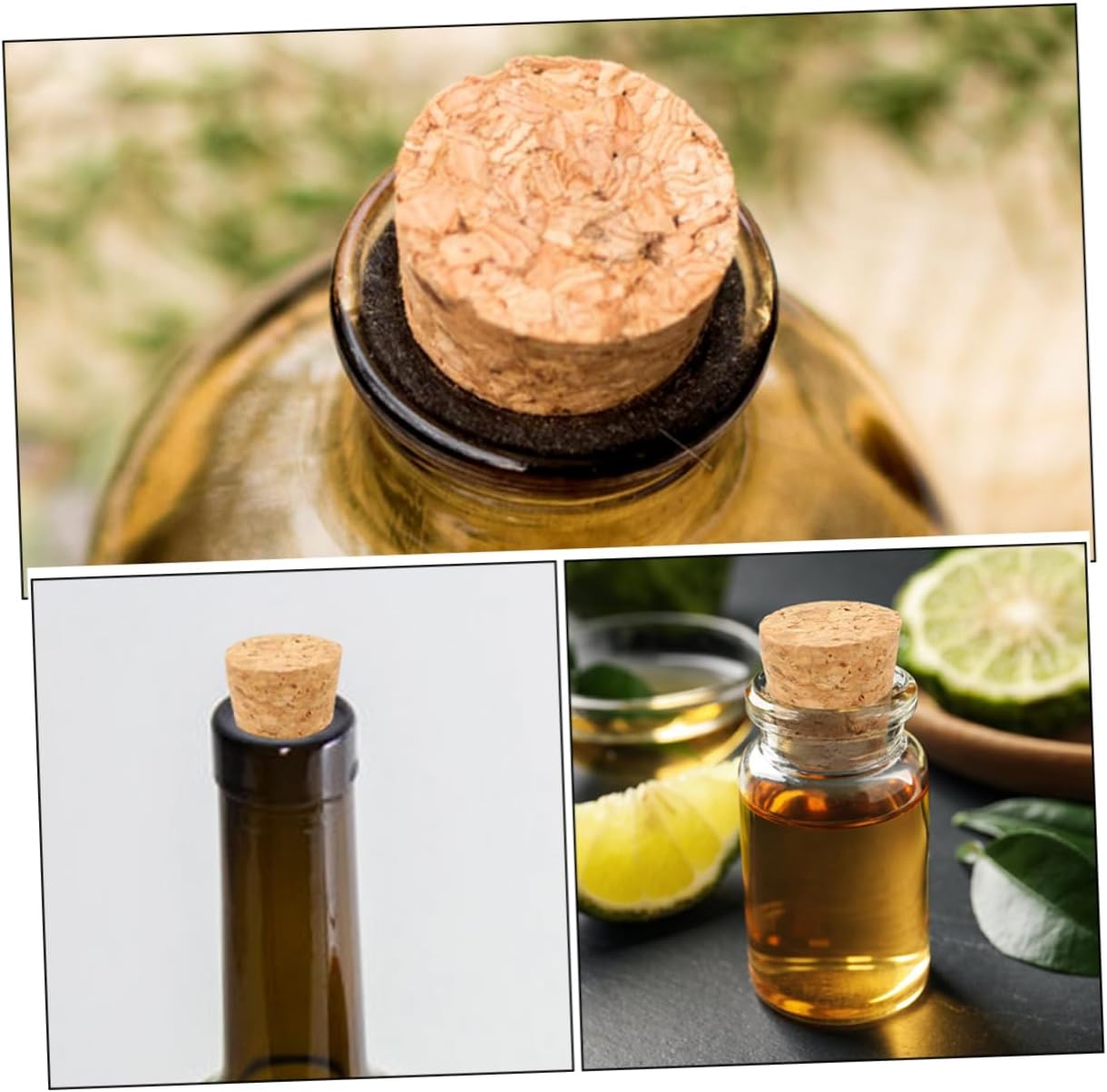 50pcs Wine Bottle Stoppers Wooden Tapered Glass Bottle Corks