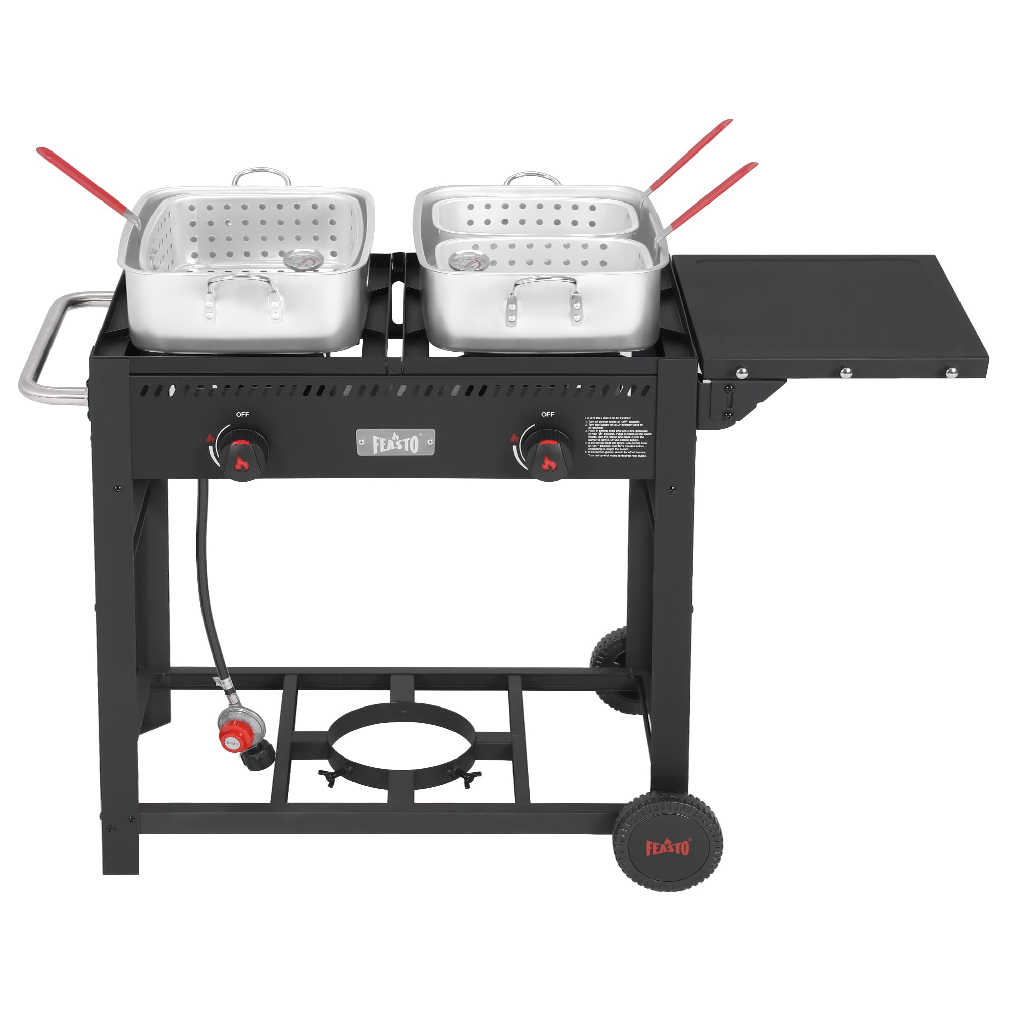 FEASTO Outdoor Propane Deep Fryer with Movable Cart