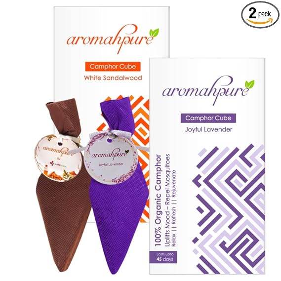Aromahpure Camphor Cube  100% Pure & Organic Camphor Cube for Car, Room And Bathroom Fresheners (LAVENDER + SANDALWOOD)