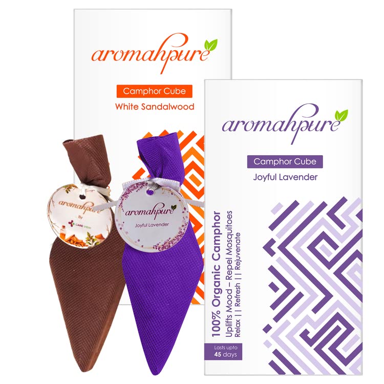 Aromahpure Camphor Cube – 100% Pure & Organic Camphor Cube for Car, Room And Bathroom Fresheners (LAVENDER + SANDALWOOD)