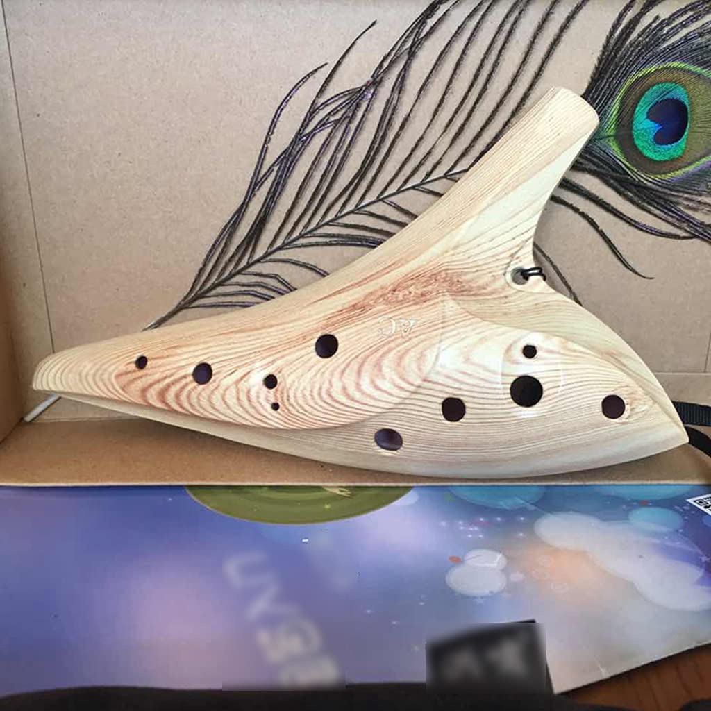 Ocarina De Résine De Grain De Bois De Tonalité AC Alto 12 Trous, Les Débutants Créatifs De La Modélisation sous-Marine Apprennent À Jouer d'un Instrument À Vent, Cadeau Exquis