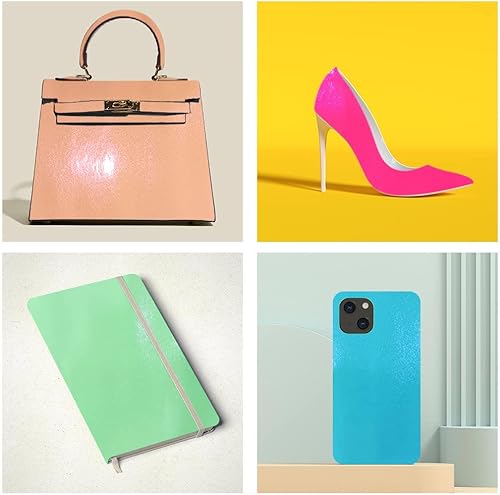 Miniatura 6 de HYANG - Hojas holográficas de piel sintética con purpurina verde hierba, 1 rollo de 12 x 53 pulgadas, piel sintética muy adecuada para manualidades,