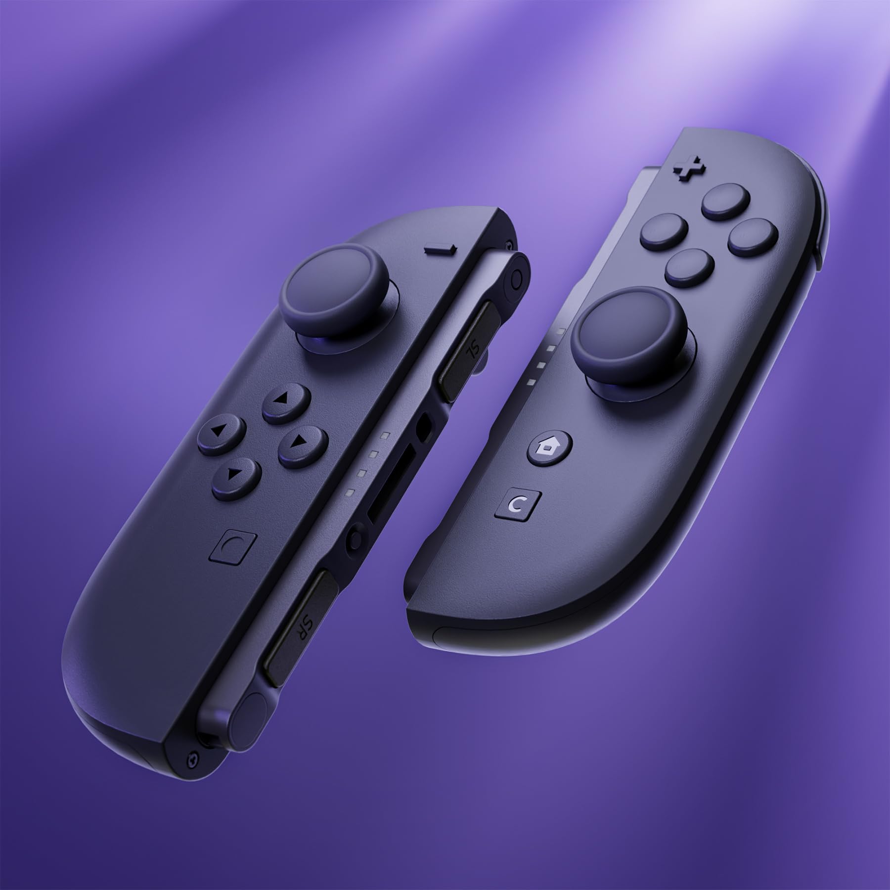 eXtremeRate DIY-Ersatz 3D Joysticks & Grips Stickkappen & Handgelenkschlaufen Shell Reparatur Set für Switch 2 Joycons-Schwarz