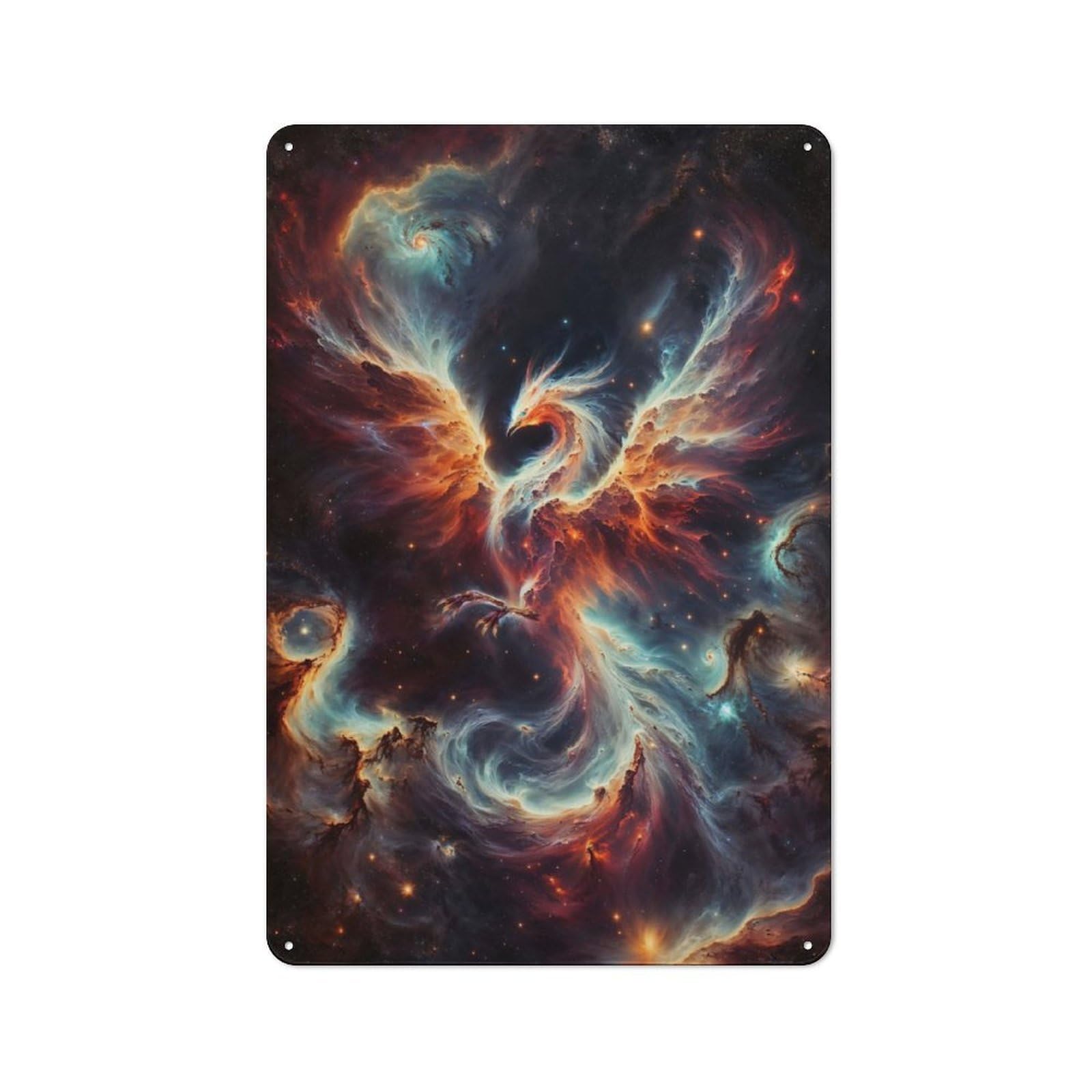 Junmoney Phoenix Constellation Art Vintage-Inspired Tin Sign 30X20cm For Garage Or Workshop, For Garage, Workshop And Man Cave Decoration