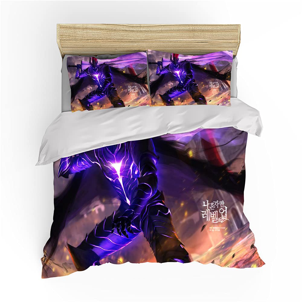 Solo Leveling parure de lit manga avec housse de couette 3D microfibre 240 x 220 cm