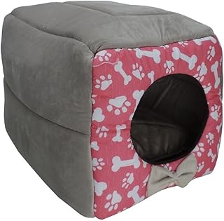 Cama iglu para cachorro luxo rosa