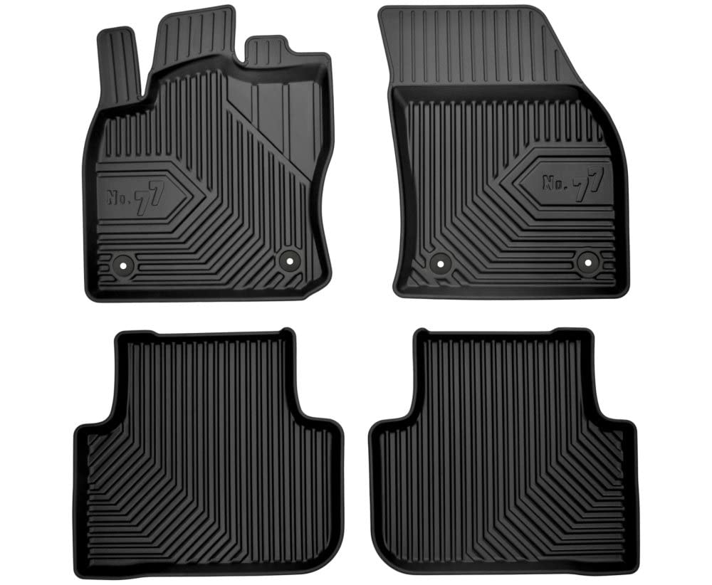 Tappetini in gomma per VW Tiguan III (dal 2024), tappetini in gomma inodore, 4 pezzi, nero, design a nido d'ape moderno